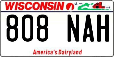 WI license plate 808NAH