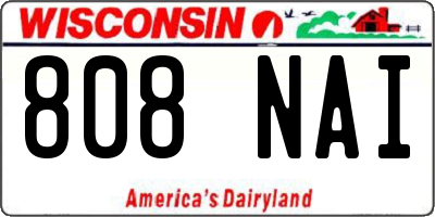 WI license plate 808NAI