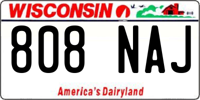 WI license plate 808NAJ