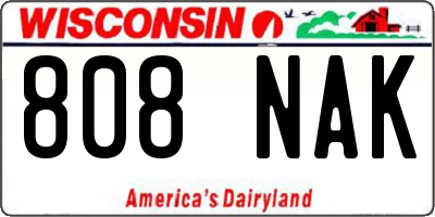 WI license plate 808NAK