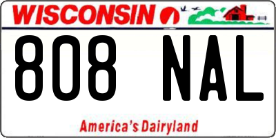 WI license plate 808NAL