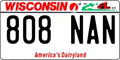 WI license plate 808NAN
