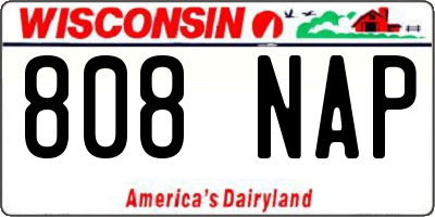 WI license plate 808NAP
