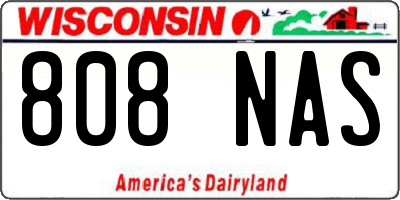 WI license plate 808NAS