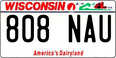 WI license plate 808NAU