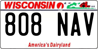 WI license plate 808NAV