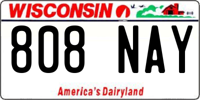 WI license plate 808NAY