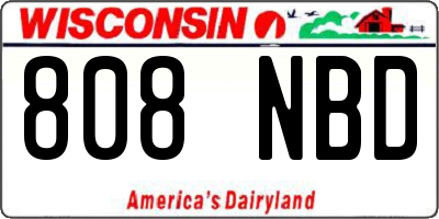 WI license plate 808NBD