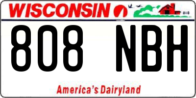 WI license plate 808NBH