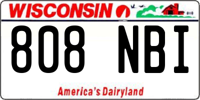 WI license plate 808NBI
