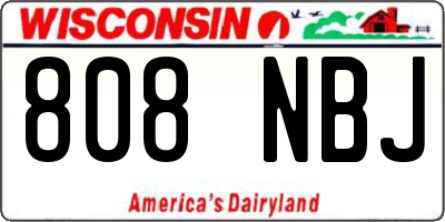 WI license plate 808NBJ
