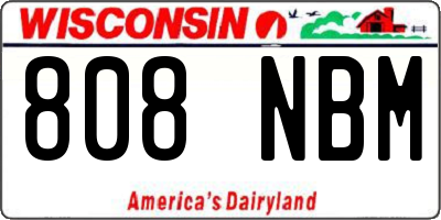 WI license plate 808NBM