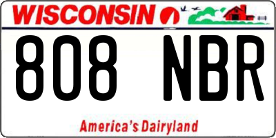 WI license plate 808NBR