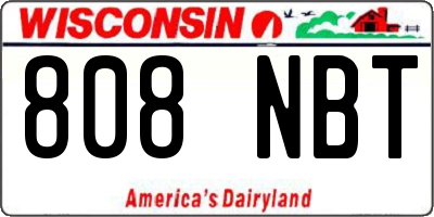 WI license plate 808NBT