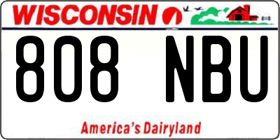 WI license plate 808NBU