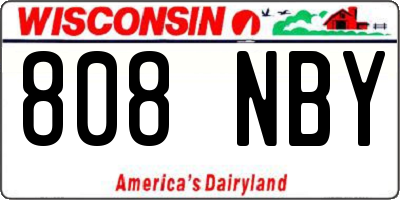 WI license plate 808NBY