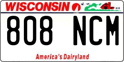 WI license plate 808NCM