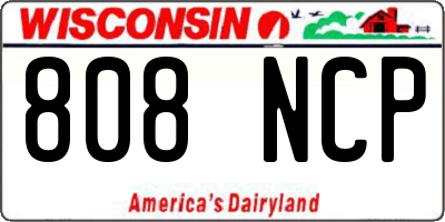 WI license plate 808NCP