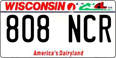 WI license plate 808NCR