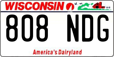WI license plate 808NDG