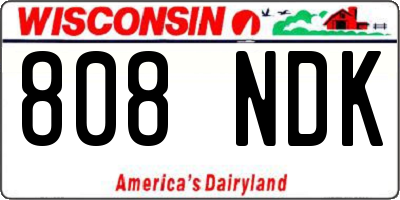 WI license plate 808NDK
