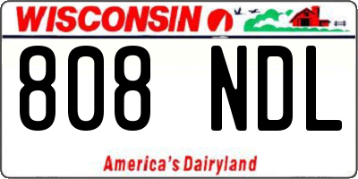 WI license plate 808NDL