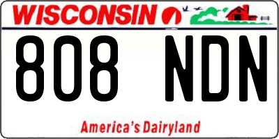 WI license plate 808NDN