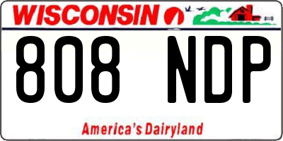 WI license plate 808NDP