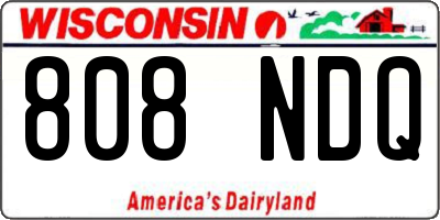 WI license plate 808NDQ