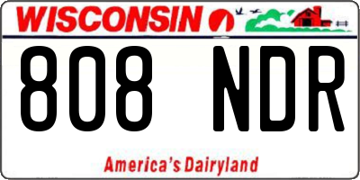 WI license plate 808NDR