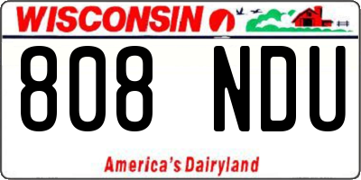 WI license plate 808NDU