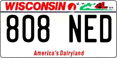 WI license plate 808NED
