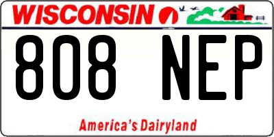 WI license plate 808NEP