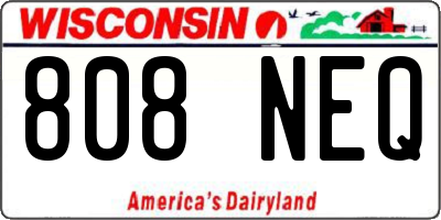 WI license plate 808NEQ
