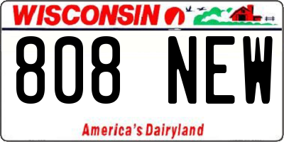 WI license plate 808NEW