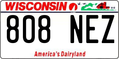 WI license plate 808NEZ