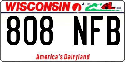 WI license plate 808NFB