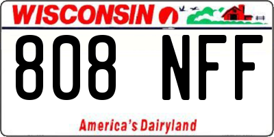 WI license plate 808NFF