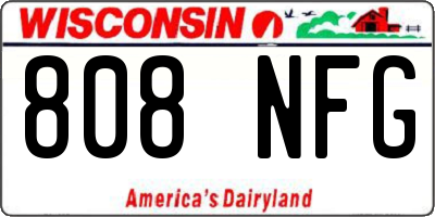 WI license plate 808NFG