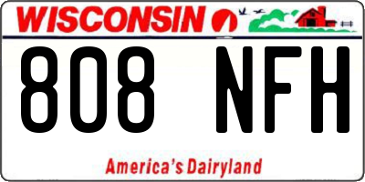 WI license plate 808NFH
