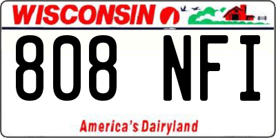 WI license plate 808NFI