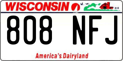 WI license plate 808NFJ