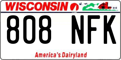 WI license plate 808NFK