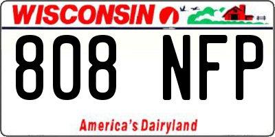 WI license plate 808NFP
