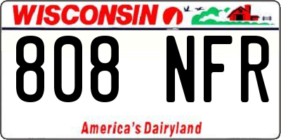 WI license plate 808NFR