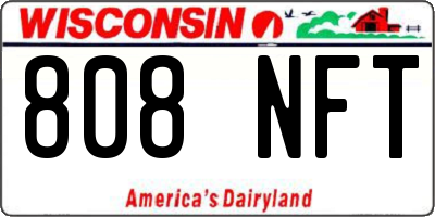 WI license plate 808NFT