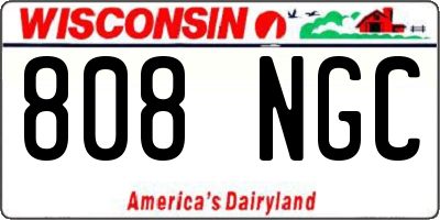 WI license plate 808NGC