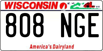 WI license plate 808NGE