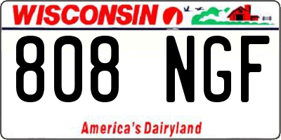 WI license plate 808NGF