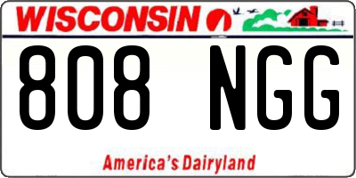 WI license plate 808NGG